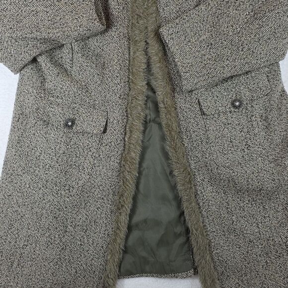Vintage Style Signature By Larry Gray Texured Coat Set With Wide Legged Trousers - Picture 4 of 16